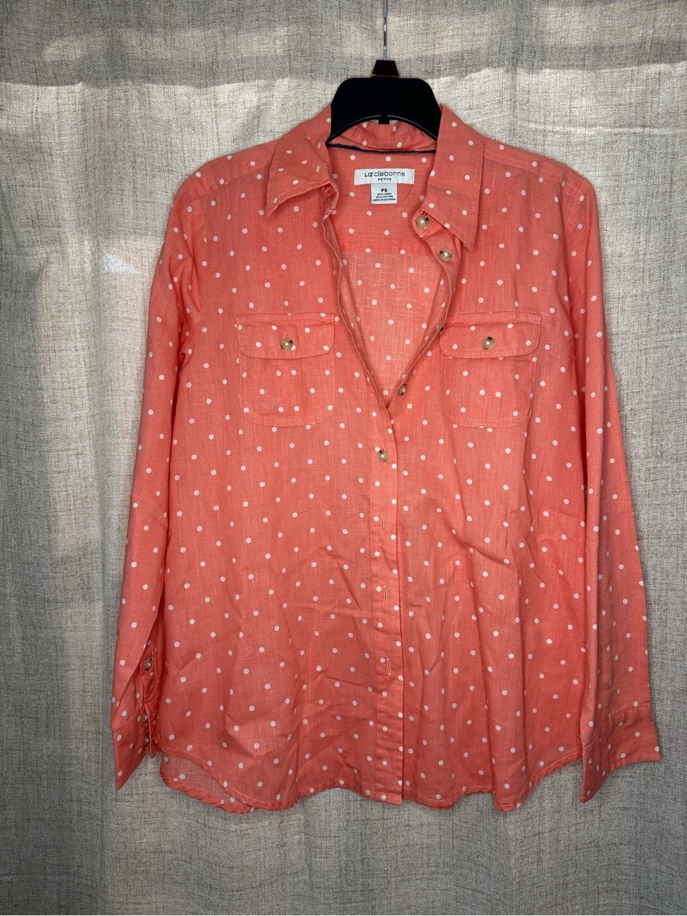 Liz Claiborne Coral Polka Dot Button-Down Shirt - Men's